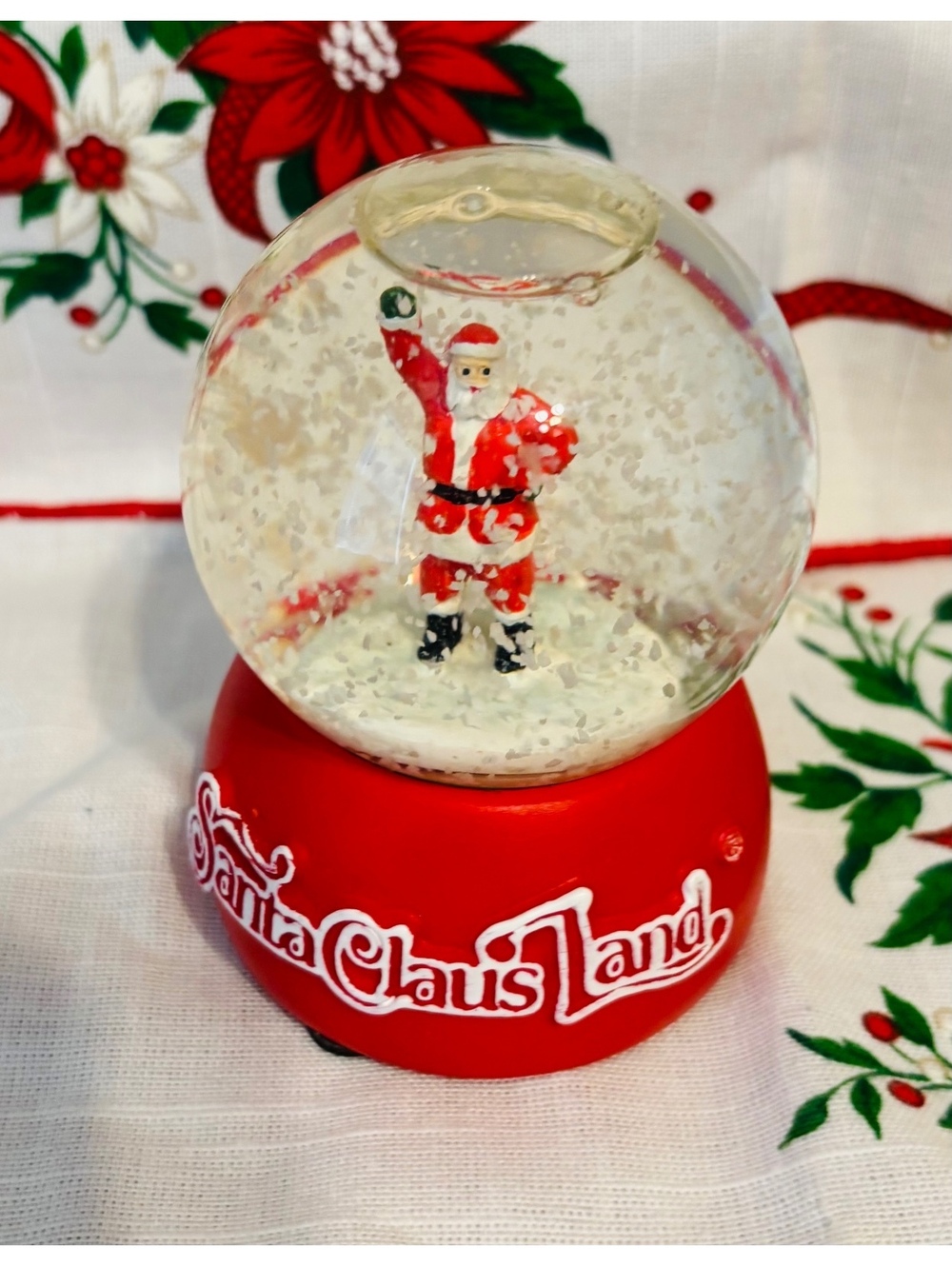 1970’s Vintage 5” Tall 4” Diameter Santa Claus Land Snow Globe